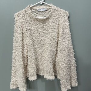 Zara Beige Textured Women's Sweater